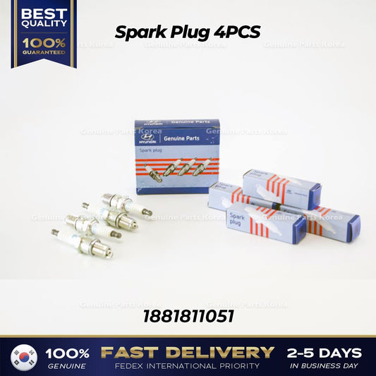 Genuine Spark Plug 4PCS 1881811051 for Hyundai Santa Fe Kia Optima
