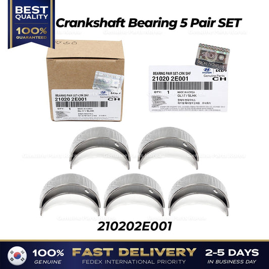 Genuine Crankshaft Bearing 5 Pair SET 210202E001 for Hyundai Elantra