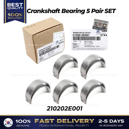 Genuine Crankshaft Bearing 5 Pair SET 210202E001 for Hyundai Elantra