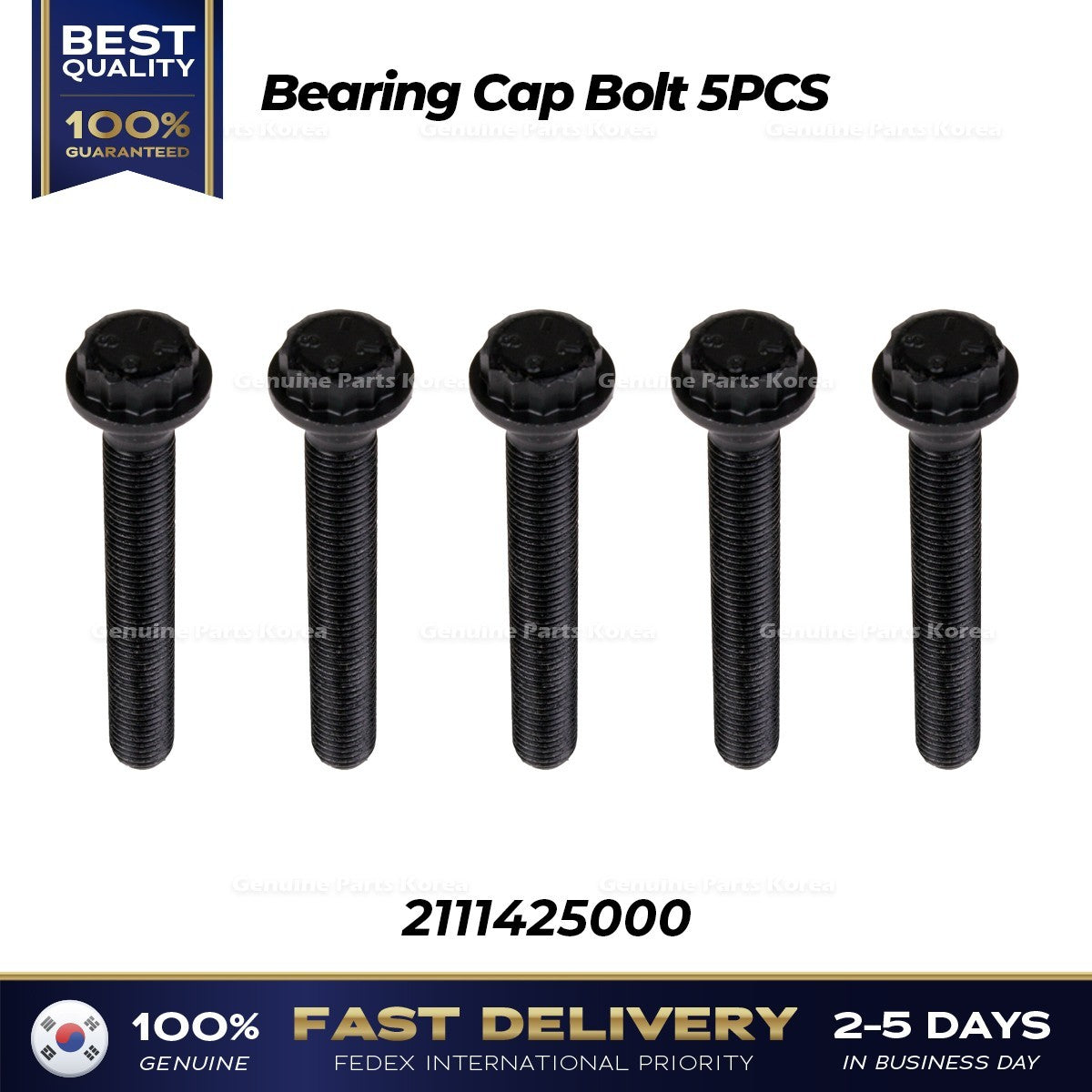 Genuine Bearing Cap Bolt 5PCS 2111425000 for Hyundai Genesis Kia