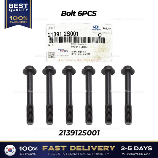Genuine Bolt 6PCS 213912S001 for Hyundai Santa Cruz Santa Fe Kia K5