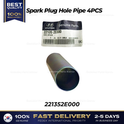 Genuine Spark Plug Hole Pipe 4PCS 221352E000 for Hyundai Elantra Kia Forte
