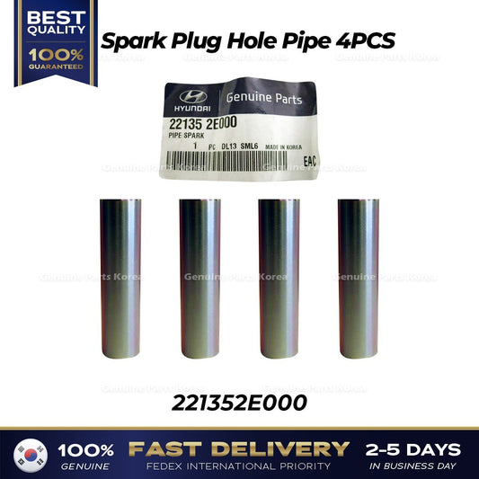 Genuine Spark Plug Hole Pipe 4PCS 221352E000 for Hyundai Elantra Kia Forte