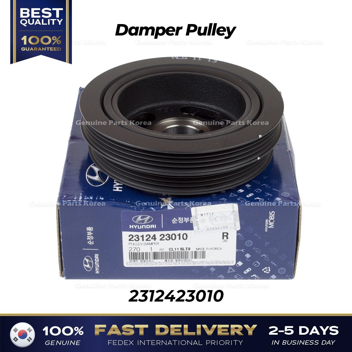 Genuine Damper Pulley 2312423010 for Hyundai Elantra Tiburon