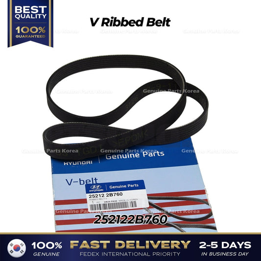Genuine V Ribbed Belt 252122B760 for Hyundai Kona Veloster
