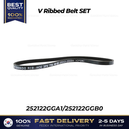 Genuine V Ribbed Belt SET 252122GGA1 252122GGB0 for Hyundai Santa Fe