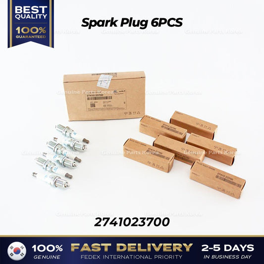 Genuine Spark Plug 6PCS 2741023700 for Hyundai Elantra Tucson Kia Sedona