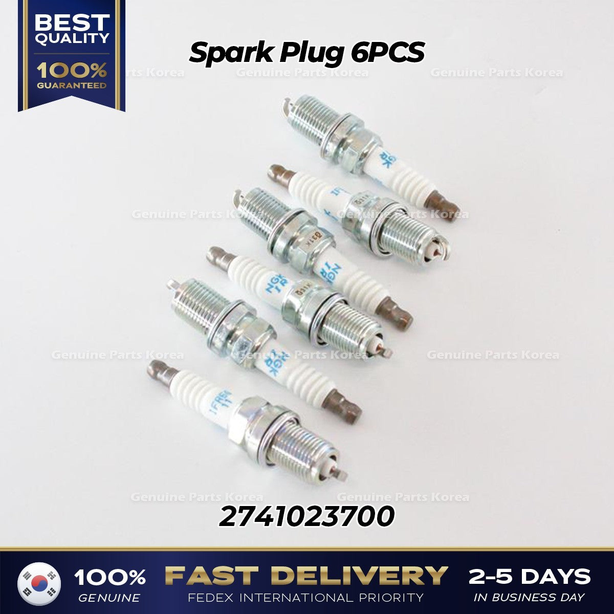 Genuine Spark Plug 6PCS 2741023700 for Hyundai Elantra Tucson Kia Sedona