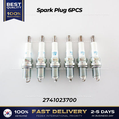 Genuine Spark Plug 6PCS 2741023700 for Hyundai Elantra Tucson Kia Sedona