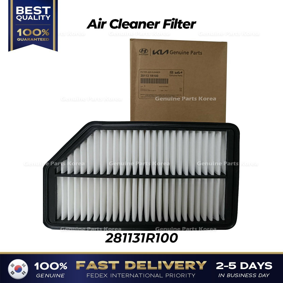 Genuine Air Cleaner Filter 281131R100 for Hyundai Accent Veloster Kia Soul