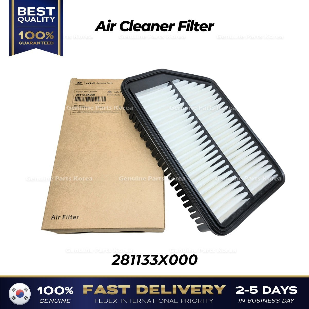 Genuine Air Cleaner Filter 281133X000 for Hyundai Elantra Kia Forte