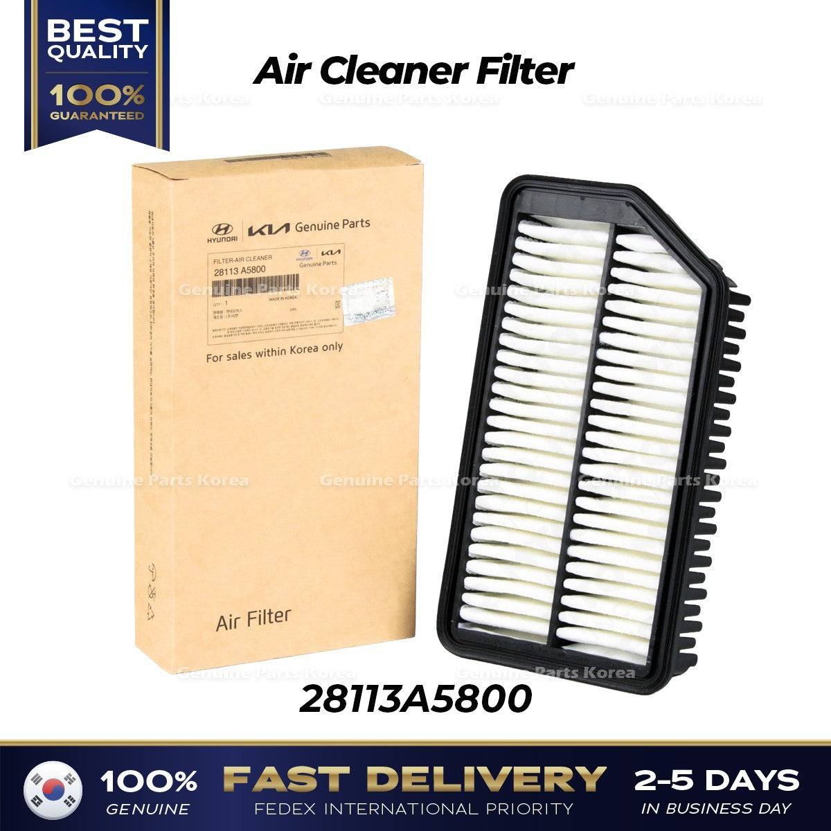 Genuine Air Cleaner Filter 28113A5800 for Hyundai i30 Kia Forte
