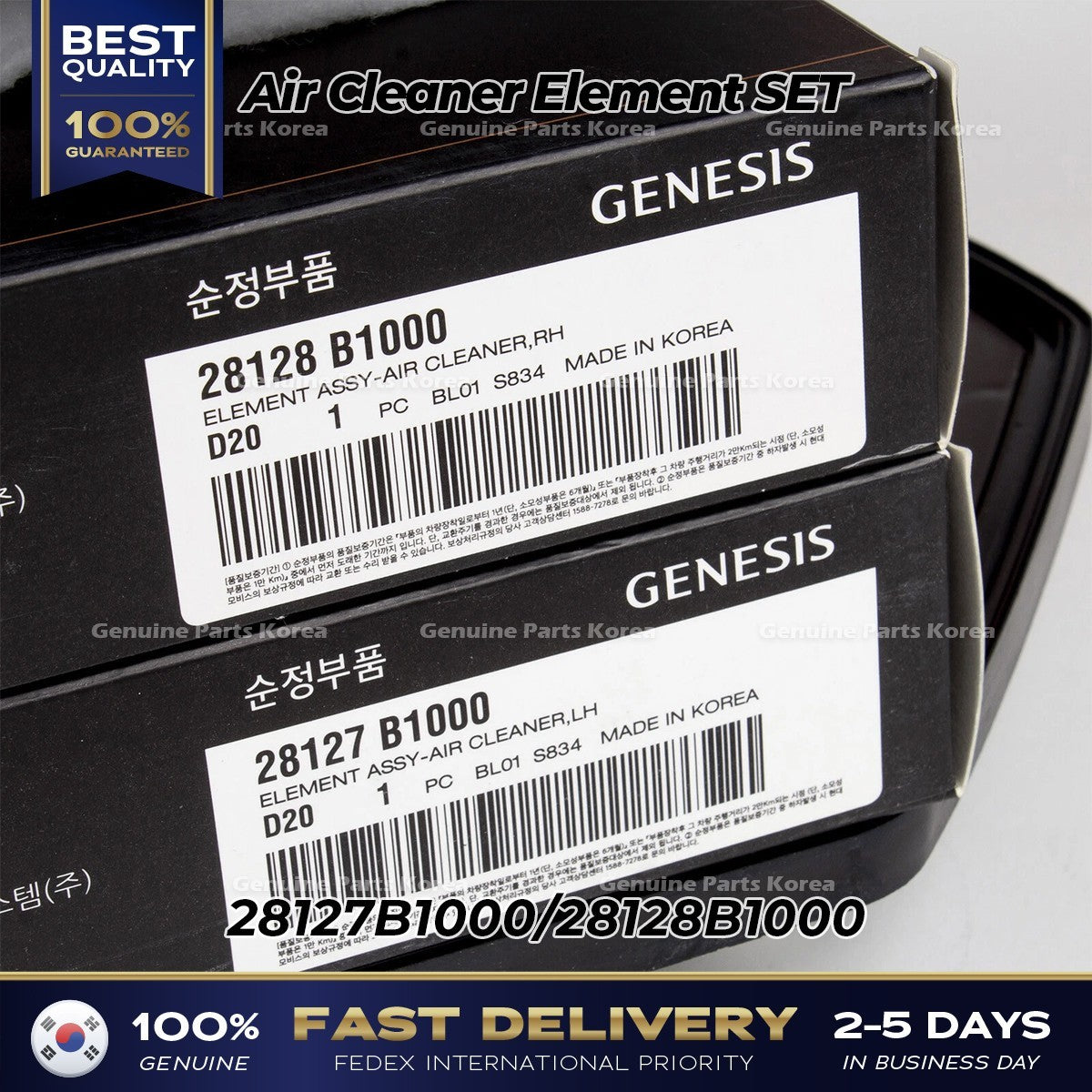 Genuine Air Cleaner Element SET 28127B1000 28128B1000 for Hyundai Genesis