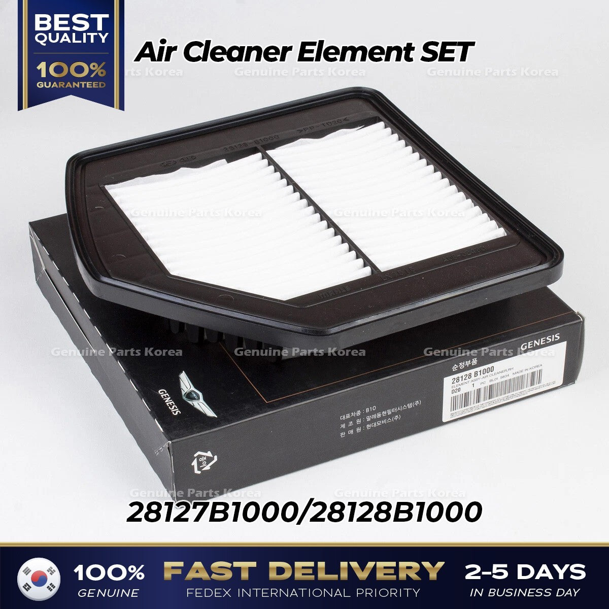 Genuine Air Cleaner Element SET 28127B1000 28128B1000 for Hyundai Genesis