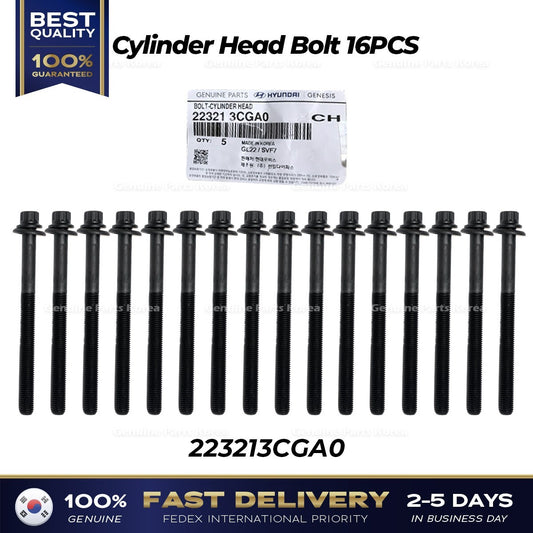 Genuine Cylinder Head Bolt 16PCS 223213CGA0 for Hyundai Kia
