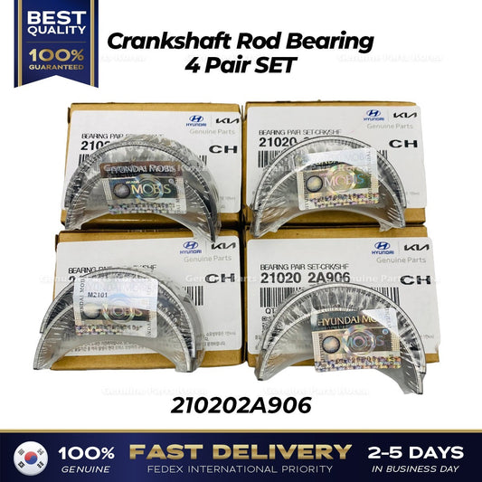 Genuine Crankshaft Rod Bearing 4 Pair SET 210202A906 for Hyundai Kia