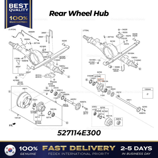 Genuine Rear Wheel Hub 527114E300 for Kia Bongo III