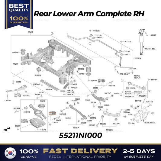 Genuine Rear Lower Arm Complete RH 55211NI000 for Hyundai Ioniq 5 N