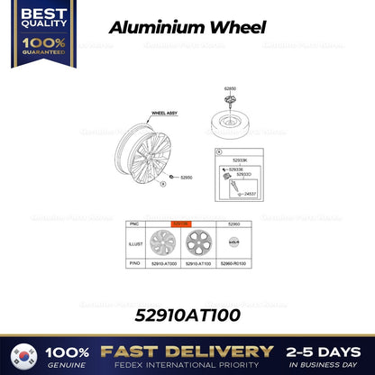 Genuine Aluminium Wheel 52910AT100 for Kia Niro