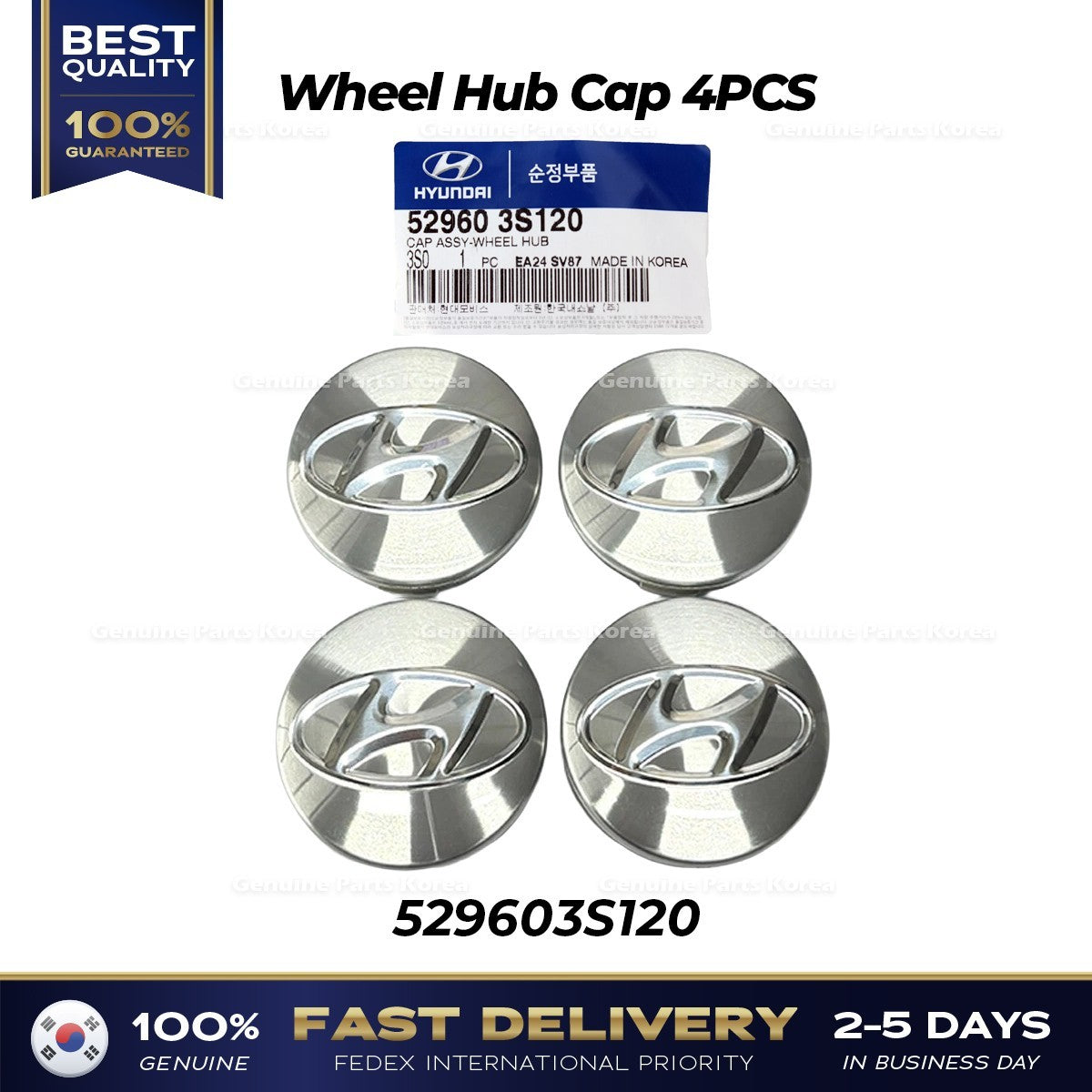 Genuine Wheel Hub Cap 4PCS 529603S120 for Hyundai Santa Fe Sonata