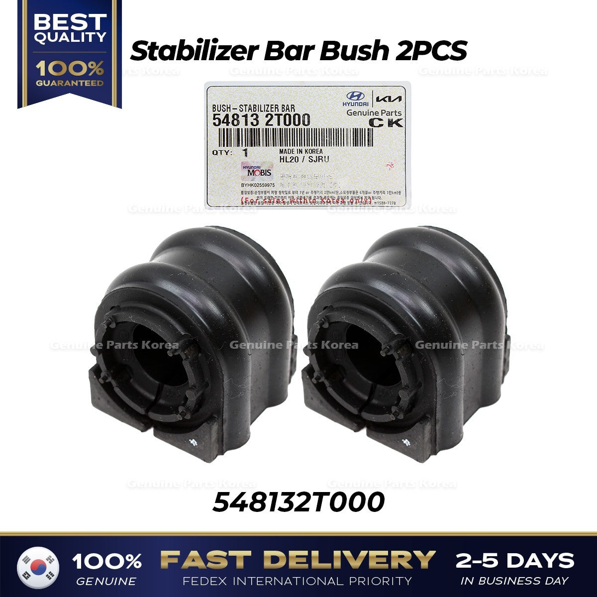 Genuine Stabilizer Bar Bush 2PCS 548132T000 for Hyundai Accent Elantra