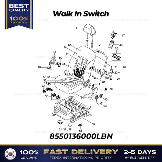Genuine Walk In Switch 8550136000LBN for Ssangyong Rexton G4