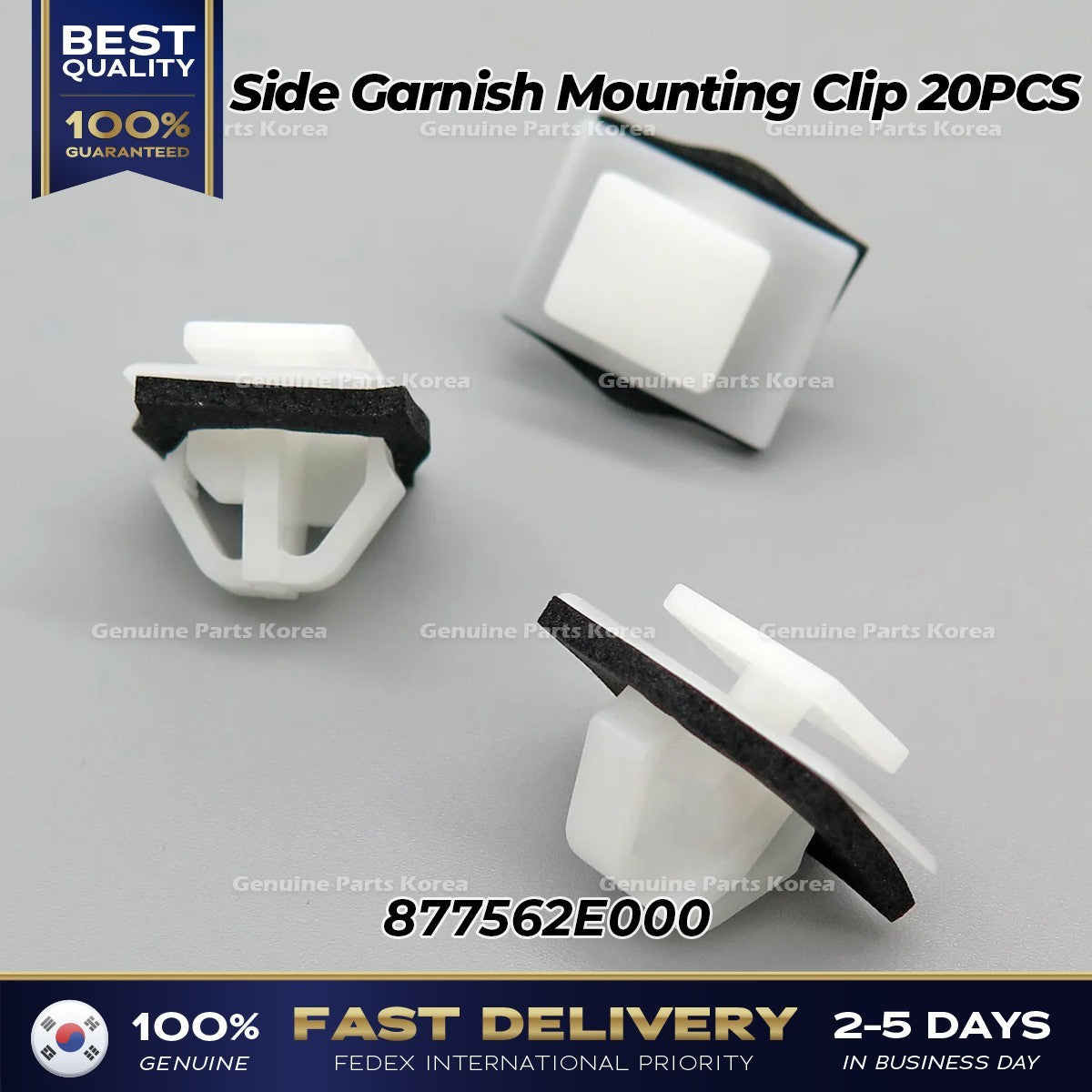 Genuine Side Garnish Mounting Clip 20PCS 877562E000 for Hyundai Kia