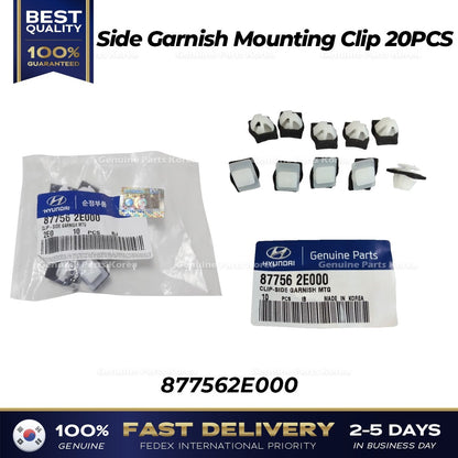 Genuine Side Garnish Mounting Clip 20PCS 877562E000 for Hyundai Kia