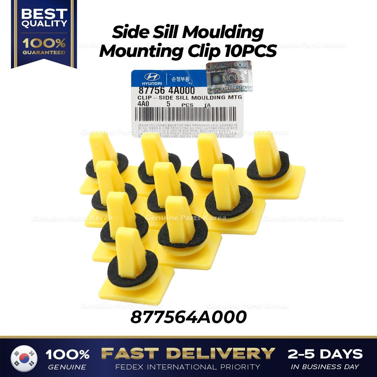 Genuine Side Sill Moulding Mounting Clip 10PCS 877564A000 for Hyundai H1