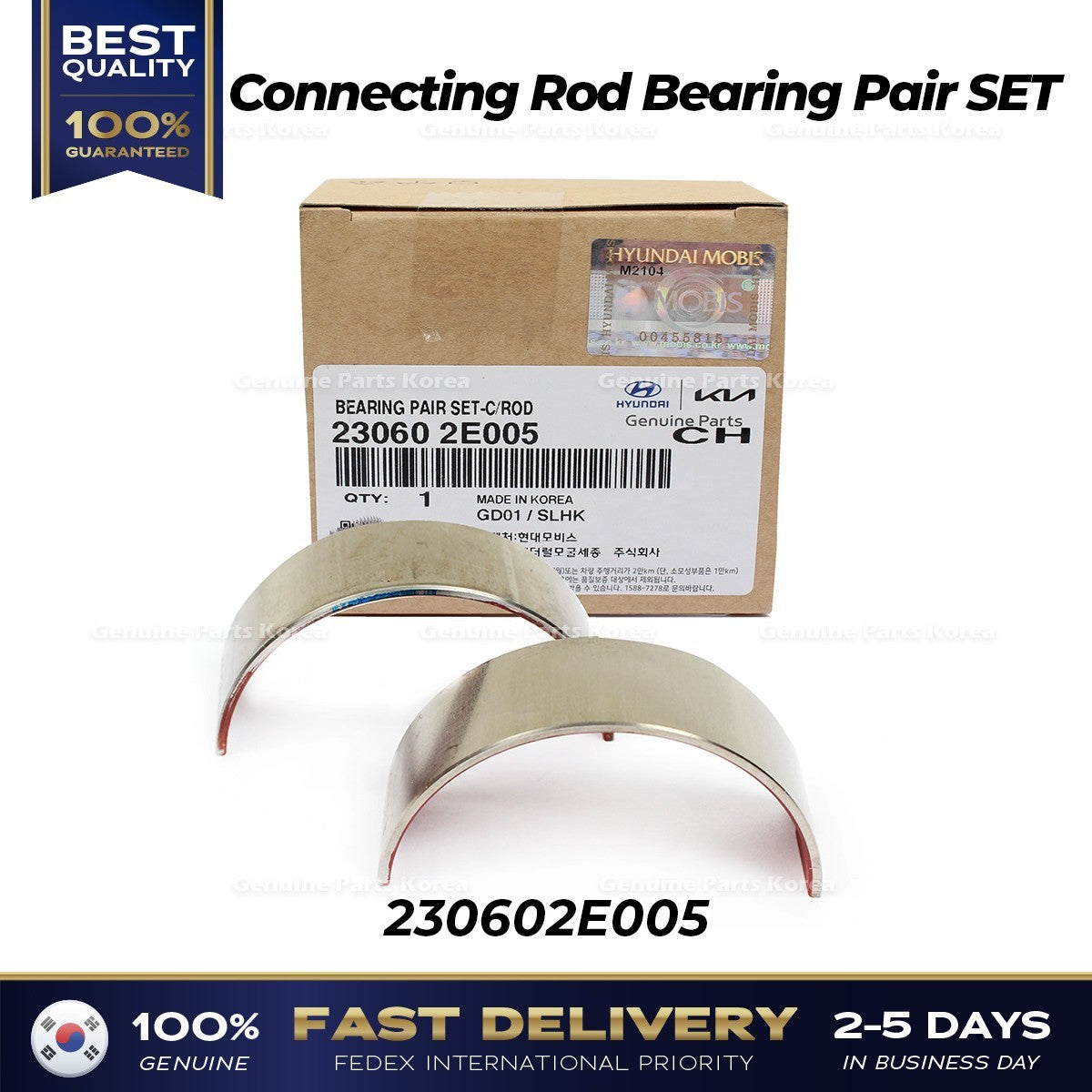 Genuine Connecting Rod Bearing Pair SET 230602E005 for Hyundai Elantra Kona