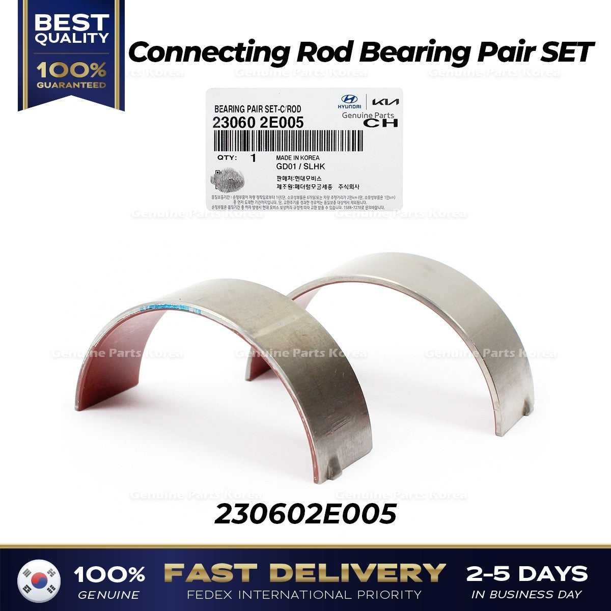 Genuine Connecting Rod Bearing Pair SET 230602E005 for Hyundai Elantra Kona