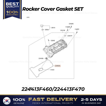 Genuine Rocker Cover Gasket SET 224413F460 224413F470 for Hyundai Genesis