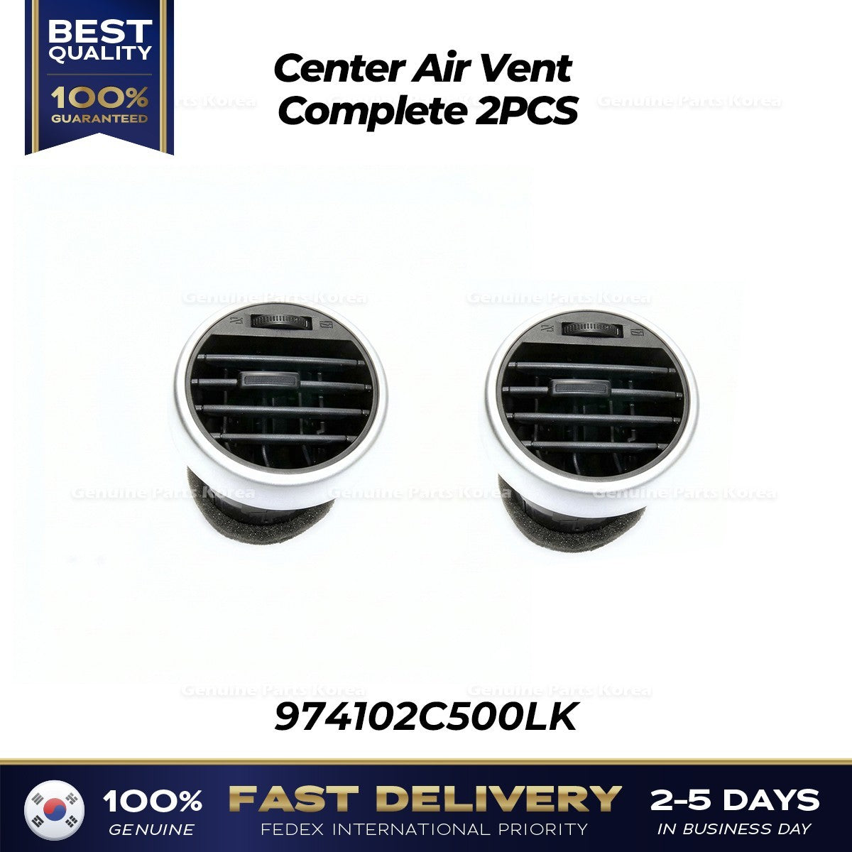 Genuine Center Air Vent Complete 2PCS 974102C500LK for Hyundai Tiburon