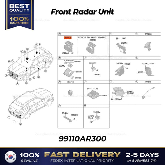 Genuine Front Radar Unit 99110AR300 for Hyundai Genesis GV70