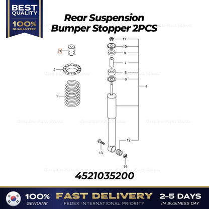Genuine Rear Suspension Bumper Stopper 2PCS 4521035200 for Ssangyong