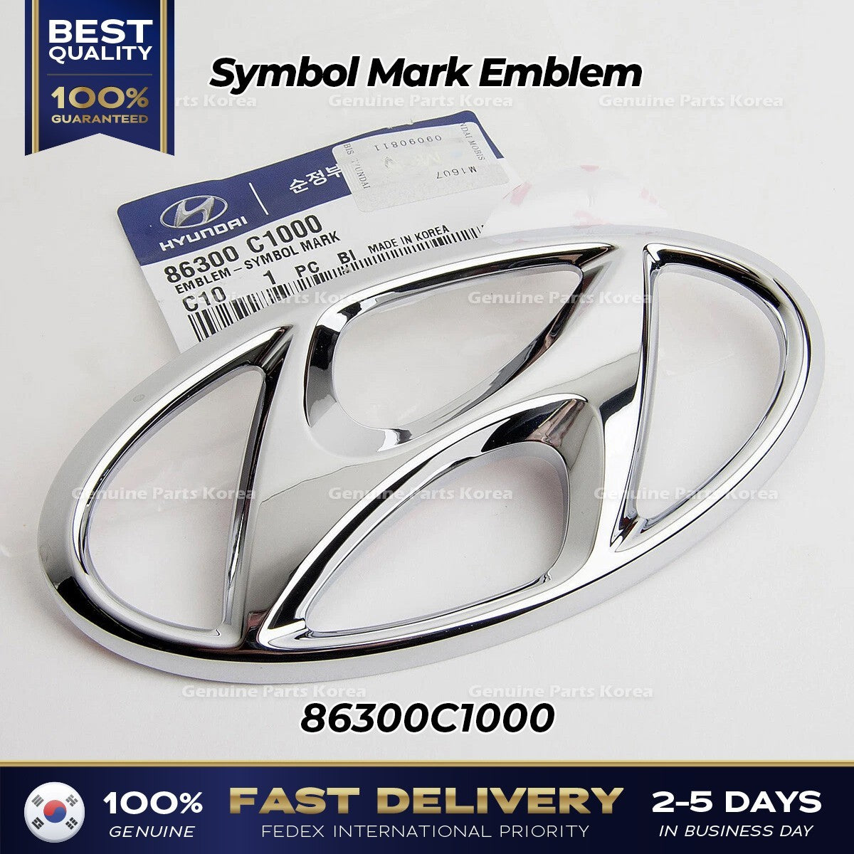 Genuine Symbol Mark Emblem 86300C1000 for Hyundai Sonata
