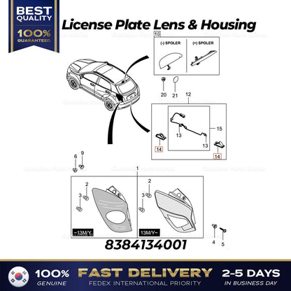 Genuine License Plate Lens & Housing 8384134001 for Ssangyong Korando C