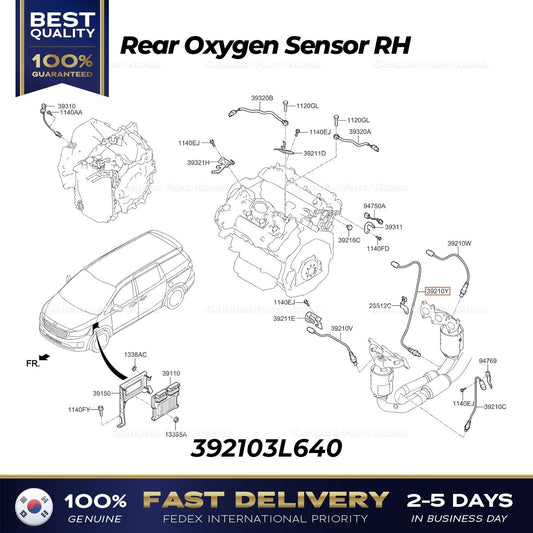 Genuine Rear Oxygen Sensor RH 392103L640 for Kia Sedona