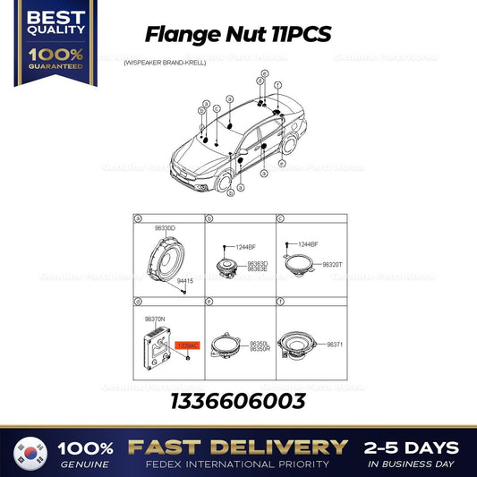 Genuine Flange Nut 11PCS 1336606003 for Kia Cadenza K7