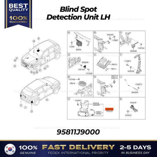 Genuine Blind Spot Detection Unit LH 95811J9000 for Hyundai Kona