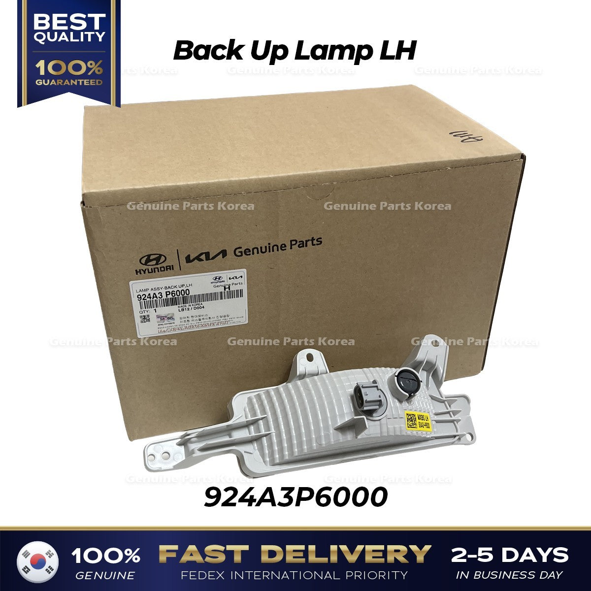 Genuine Back Up Lamp LH 924A3P6000 for Hyundai Santa Fe
