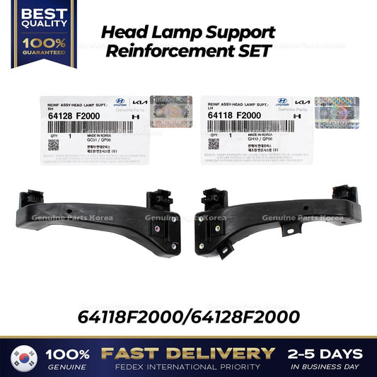 Genuine Head Lamp Support Reinforcement SET for Hyundai Elantra