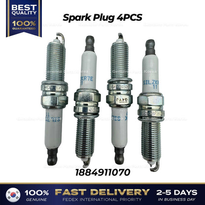 Genuine Spark Plug 4PCS 1884911070 for Hyundai Genesis G80 Palisade Kia Optima