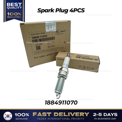 Genuine Spark Plug 4PCS 1884911070 for Hyundai Genesis G80 Palisade Kia Optima