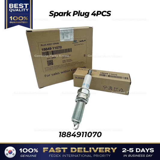 Genuine Spark Plug 4PCS 1884911070 for Hyundai Genesis G80 Palisade Kia Optima