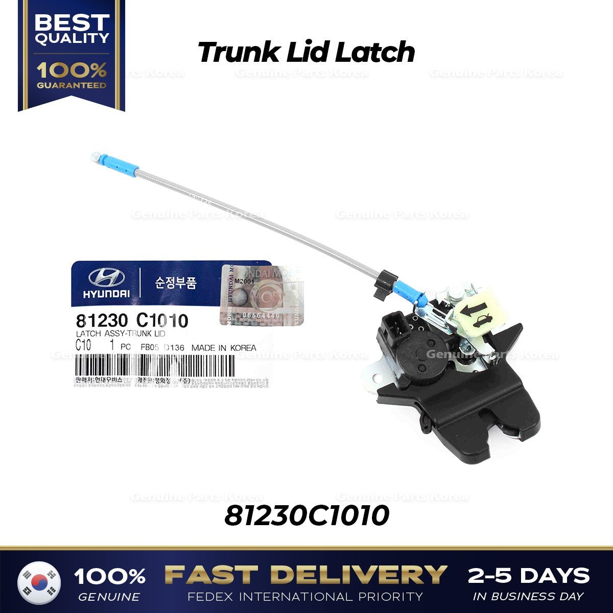 GenuineTrunk Lid Latch 81230C1010 for Hyundai Sonata