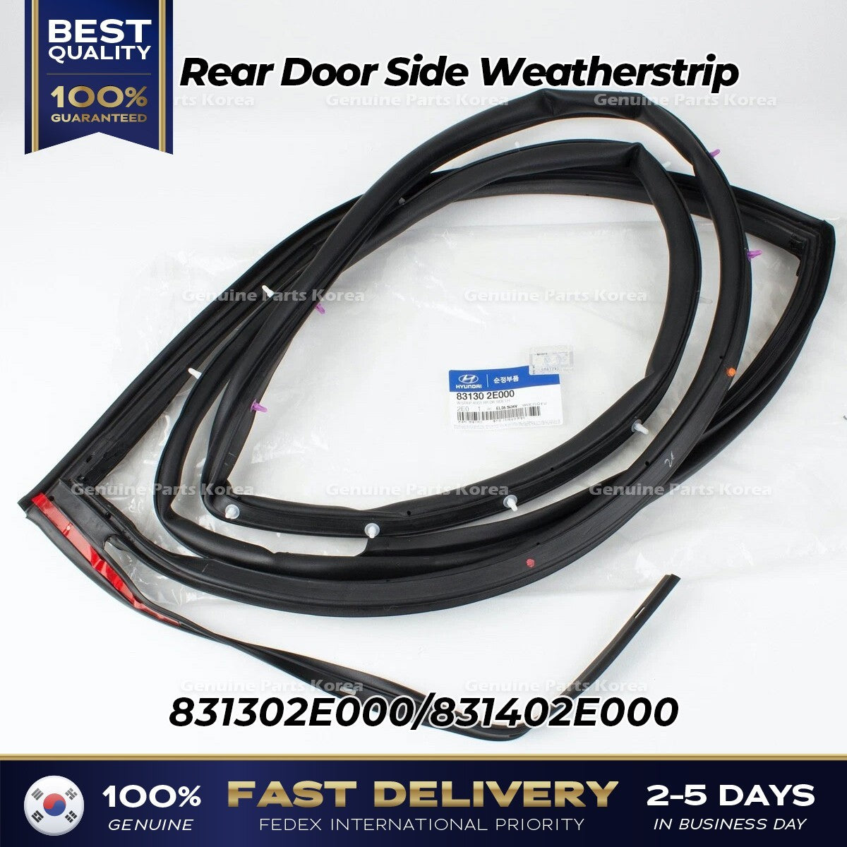 Genuine Rear Door Side Weatherstrip 831302E000 831402E000 for Hyundai Tucson