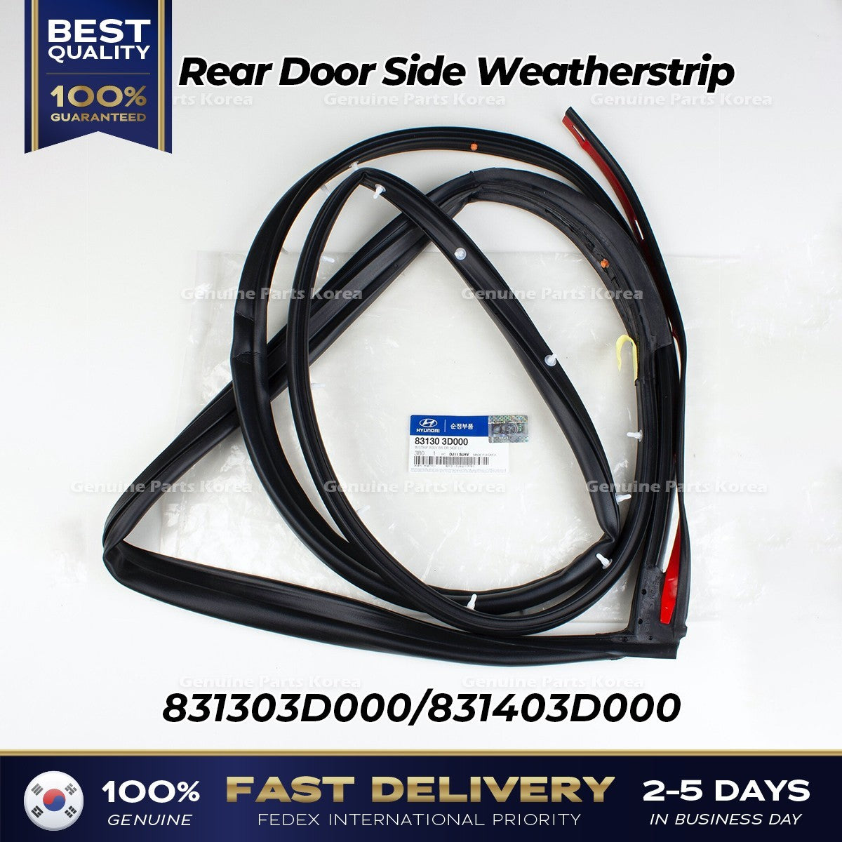 Genuine Rear Door Side Weatherstrip 831303D000 831403D000 for Hyundai Sonata