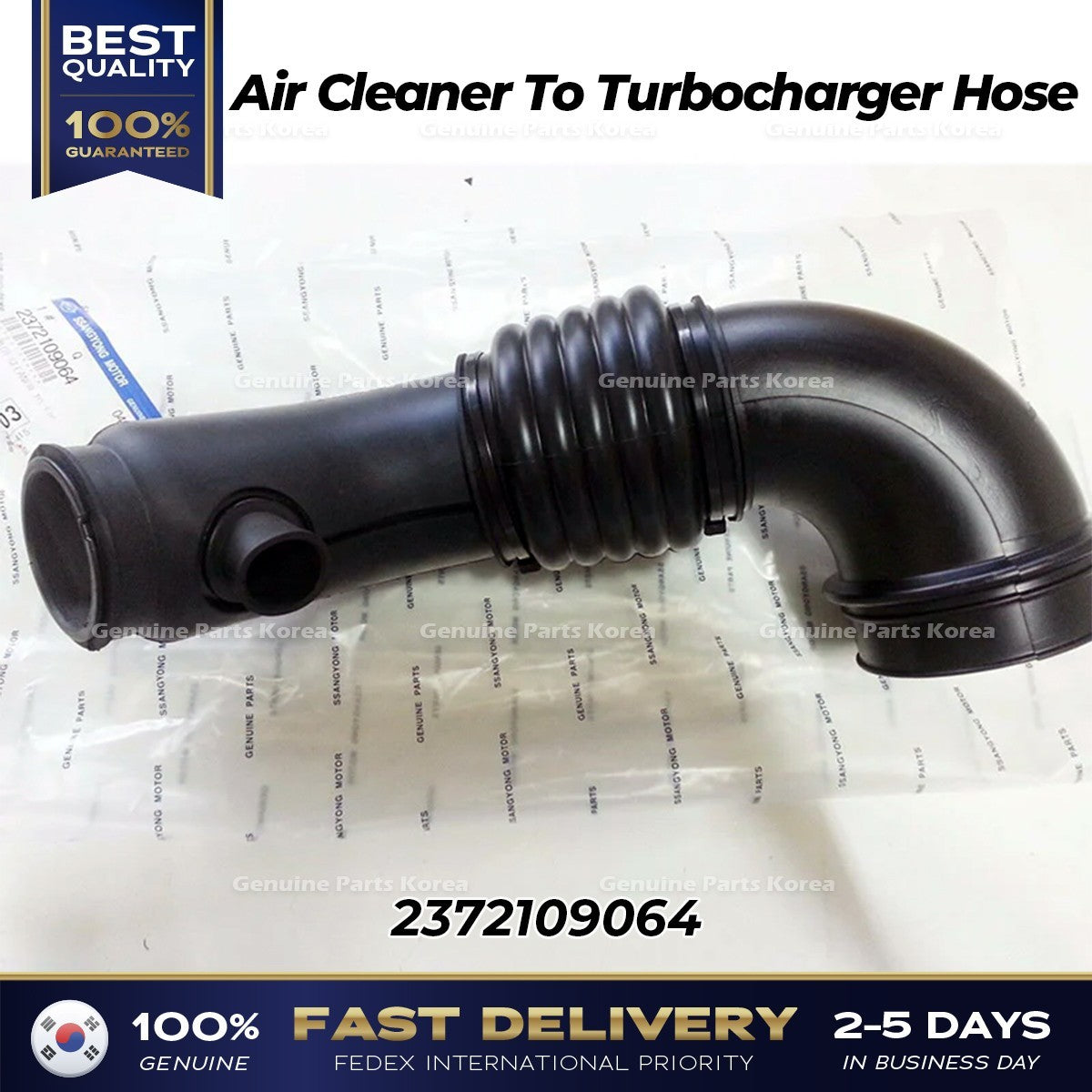 Genuine Air Cleaner To Turbocharger Hose 2372109064 for Ssangyong Kyron