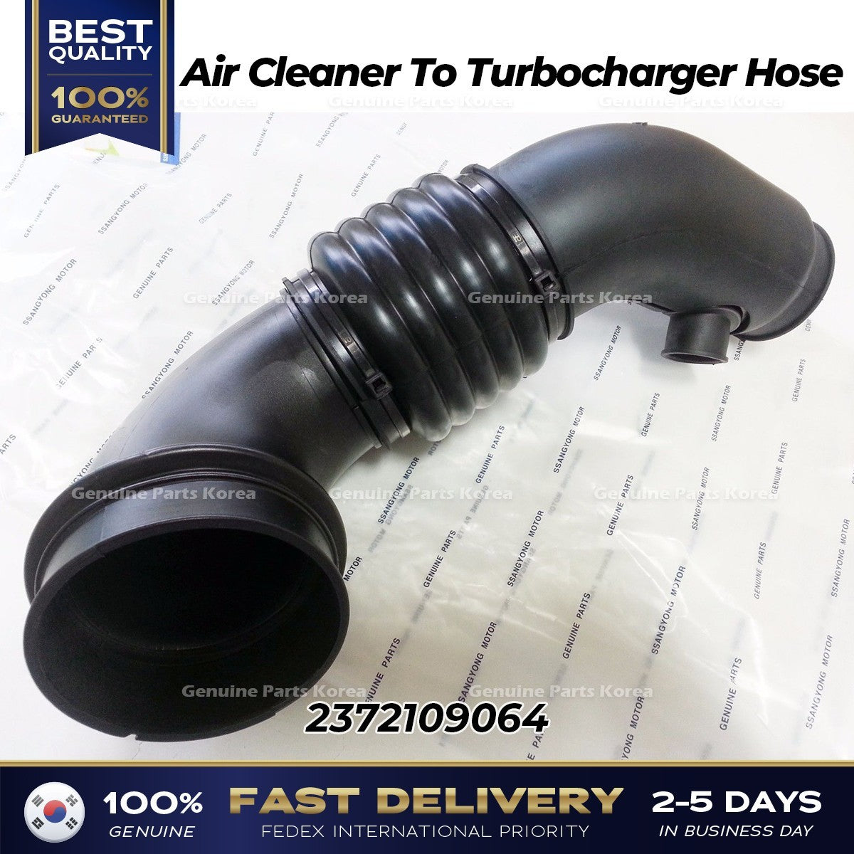 Genuine Air Cleaner To Turbocharger Hose 2372109064 for Ssangyong Kyron